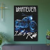 Neon Motorcycle Cruiser Metal Poster